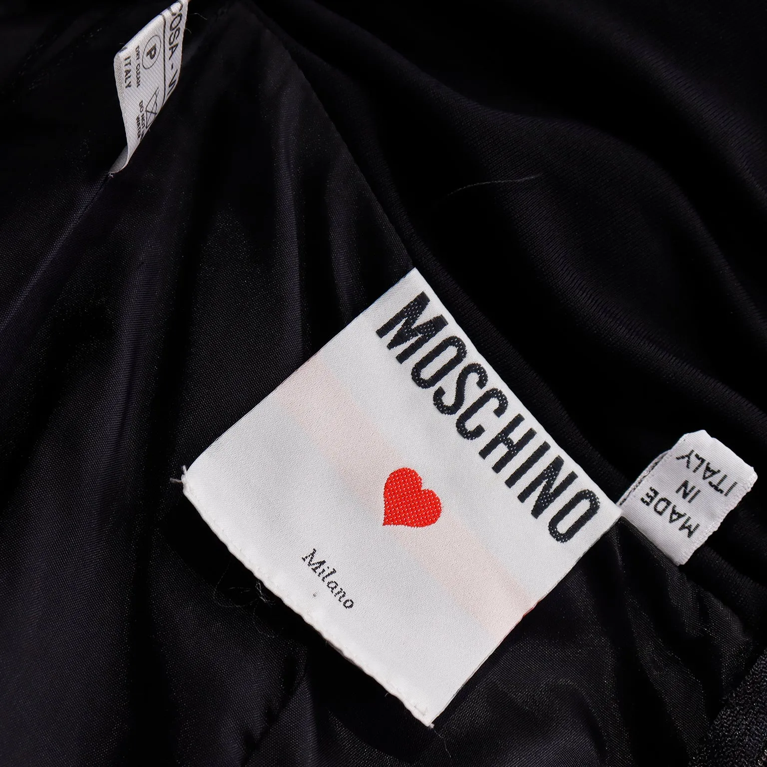 1980s Franco Moschino Milano Vintage Strapless Black Ruched Evening Dress or Skirt