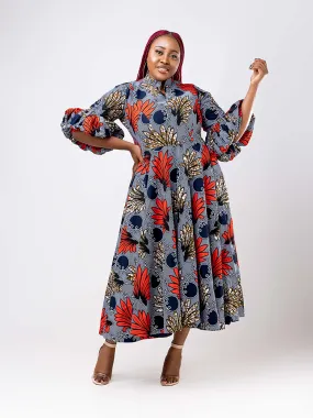 African Print Obili flared dress