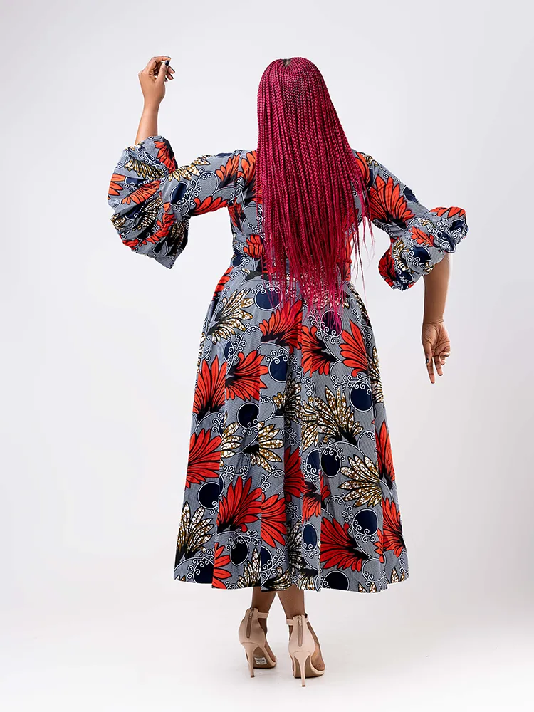 African Print Obili flared dress