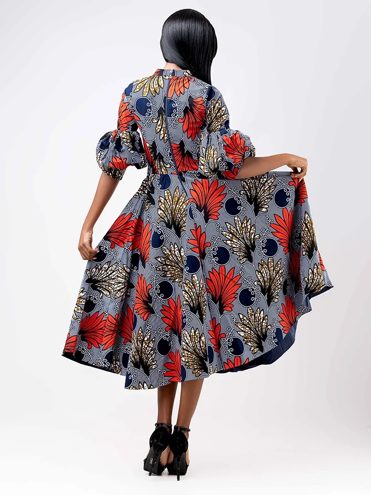 African Print Obili flared dress