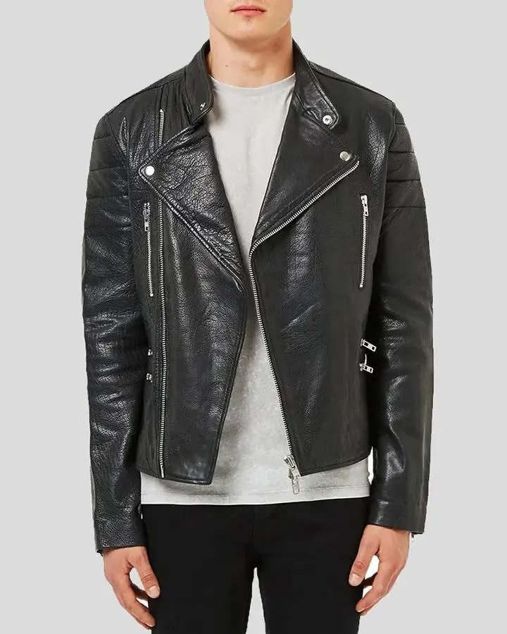 Barret Black Motorcycle Leather Jacket