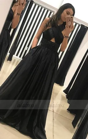 black evening gowns,halter prom dress,long prom gowns,long evening dresses,sexy prom dresses