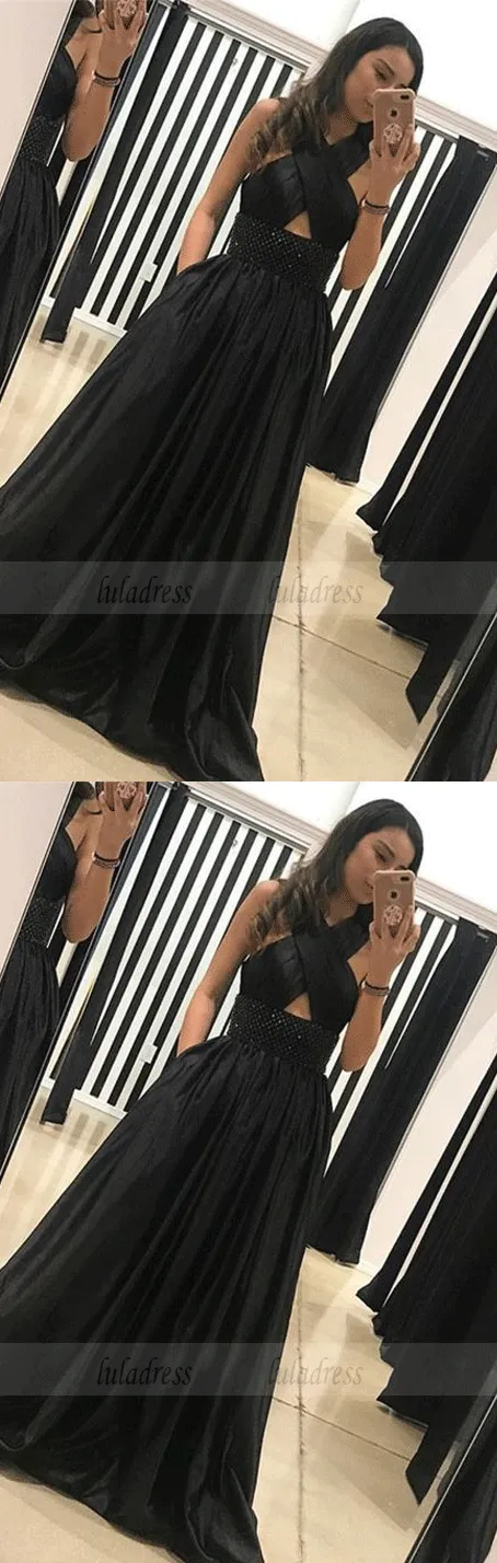 black evening gowns,halter prom dress,long prom gowns,long evening dresses,sexy prom dresses