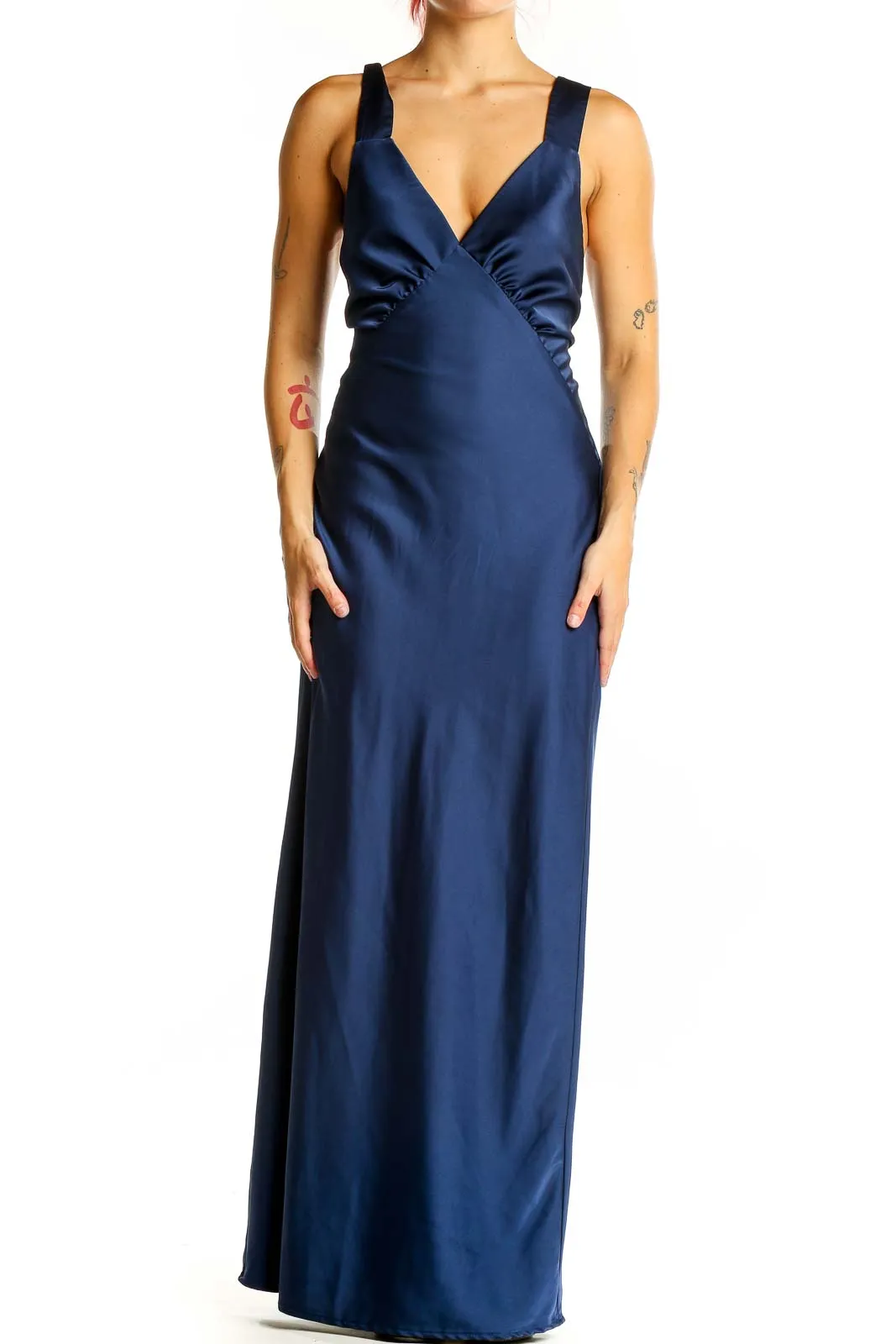 Blue Cocktail Party Solid Dress