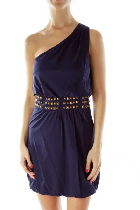 Blue Studded Cocktail Dress