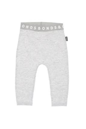 Bonds Stretchies Leggings - Grey & White Stripe