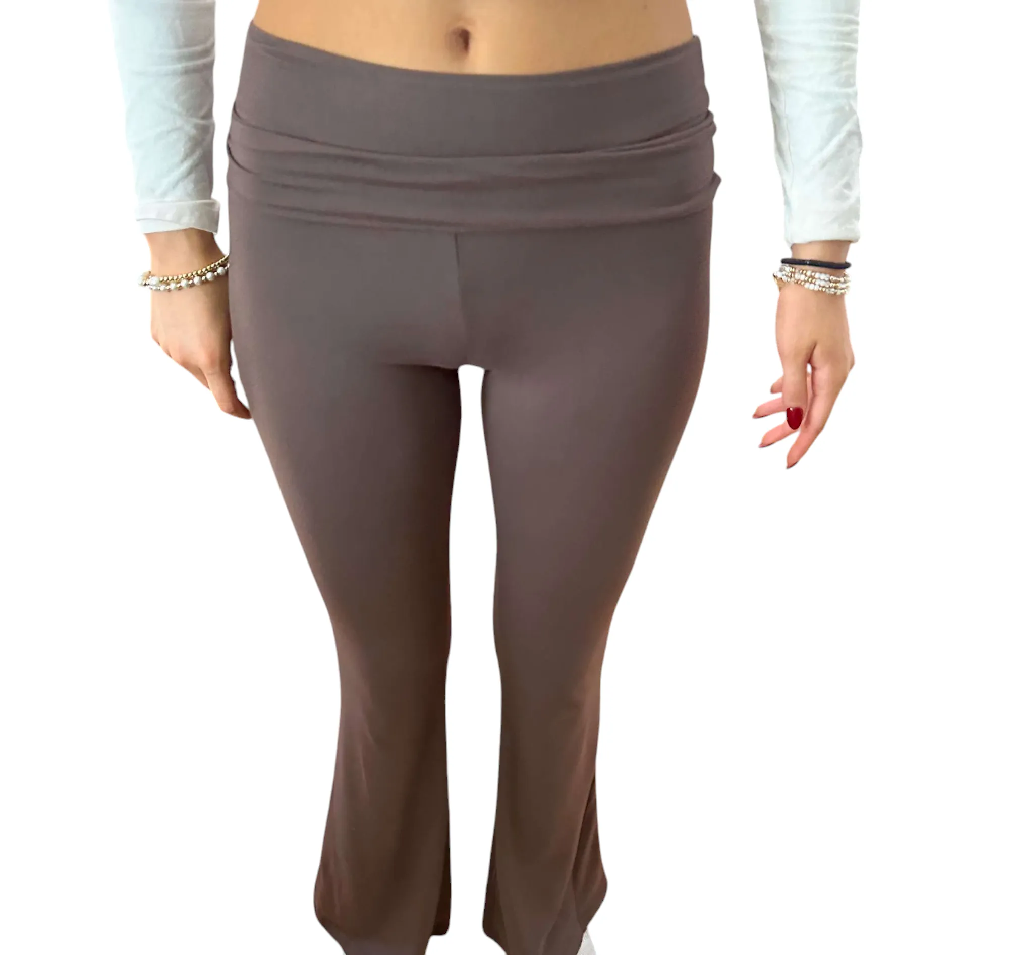 Brown flare leggings