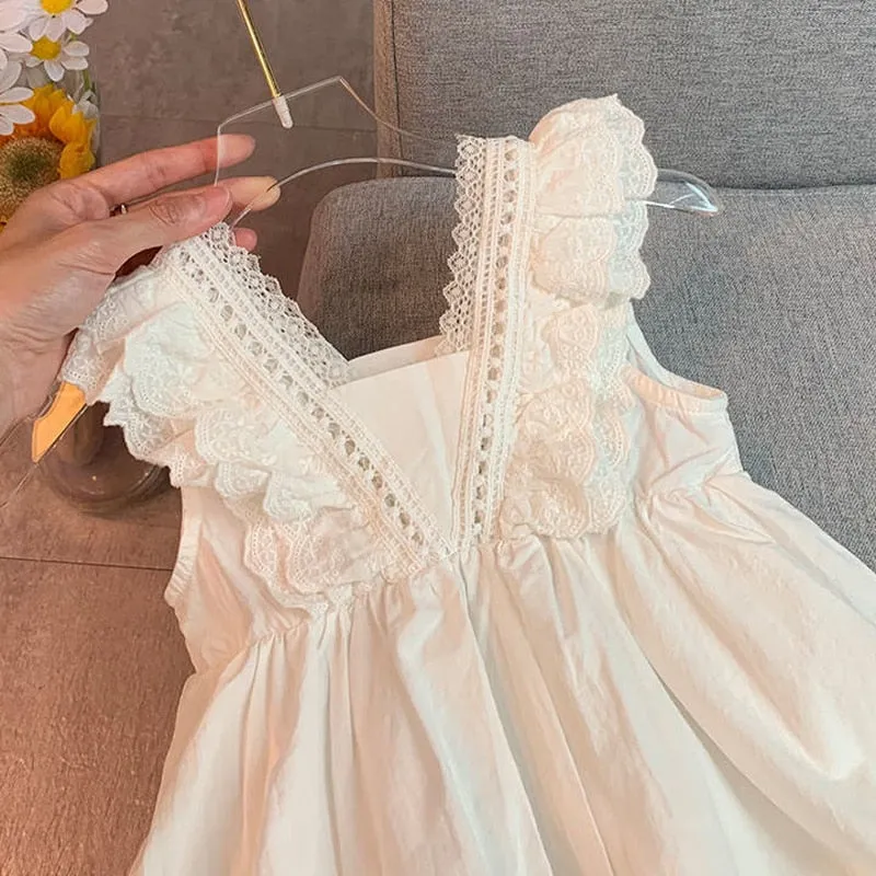 Girls Thin Vest Lace Dress