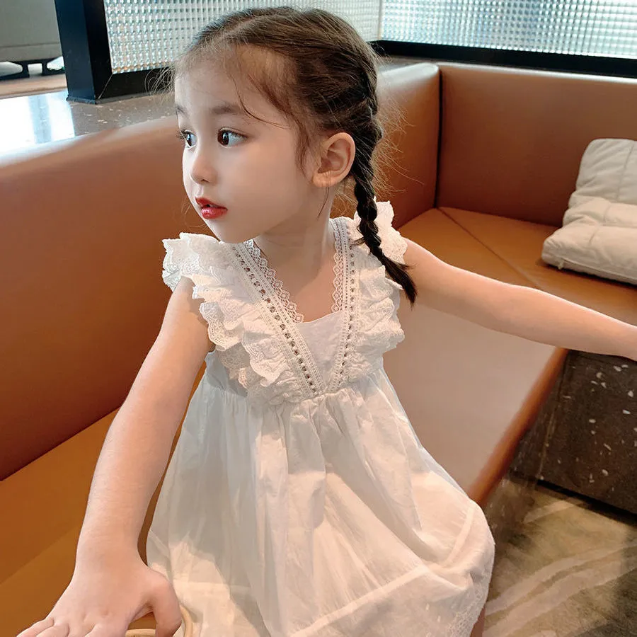 Girls Thin Vest Lace Dress