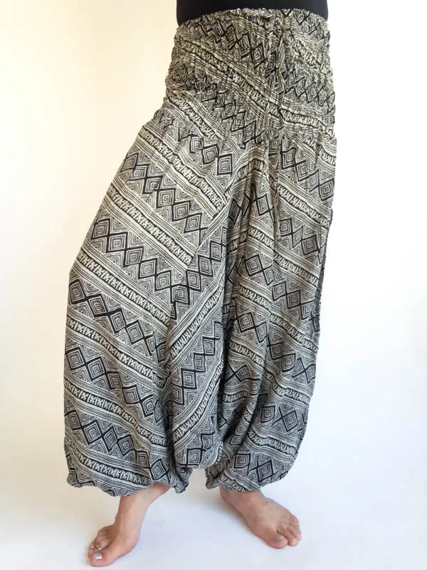 Harem Pants Black and White Pattern