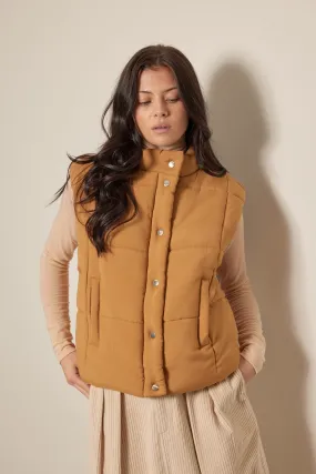 High neck quilted vest