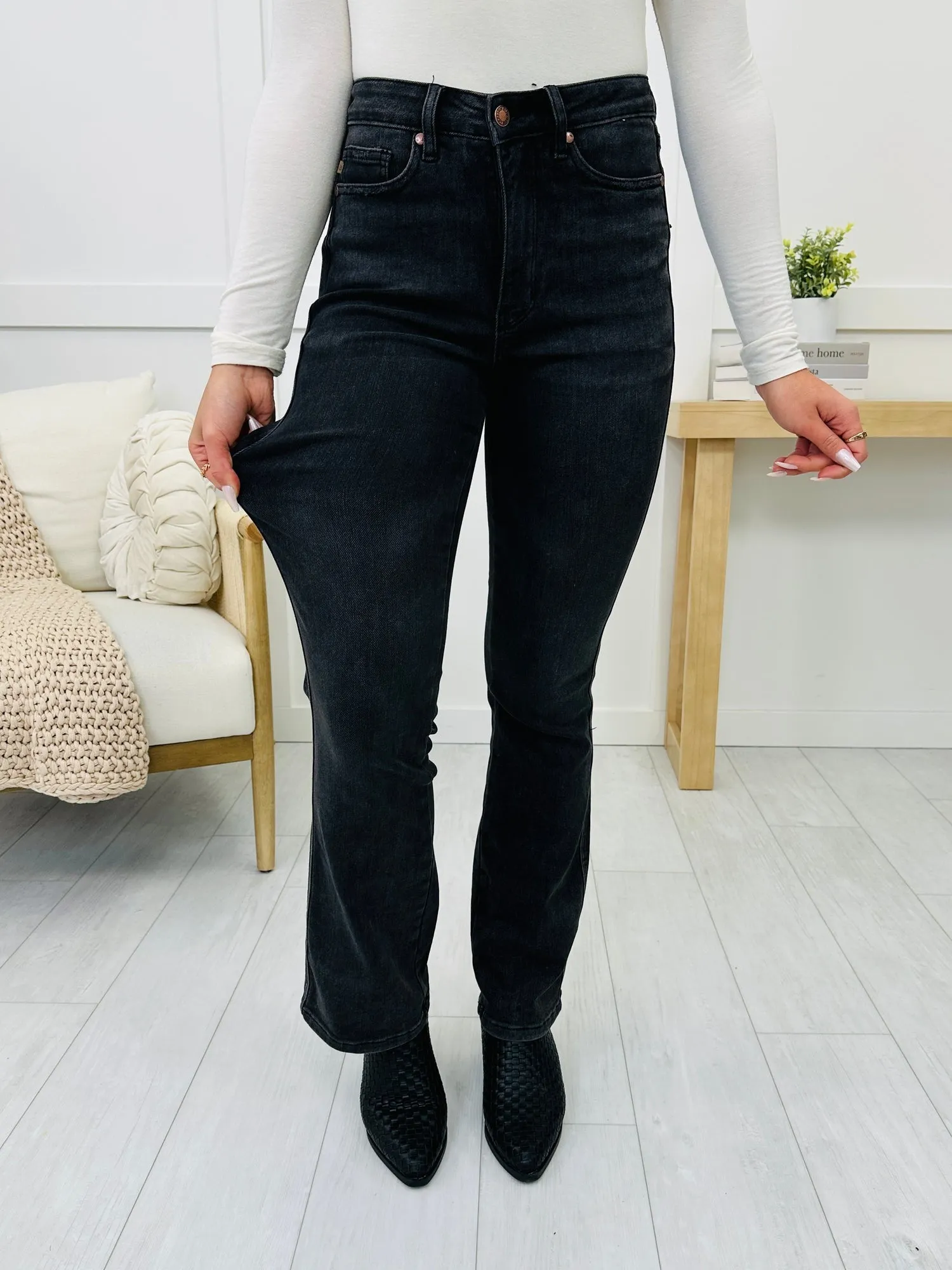 Judy Blue High Waist Tummy Control Black Bootcut Denim Jeans 88787 – Sleekdenim.com