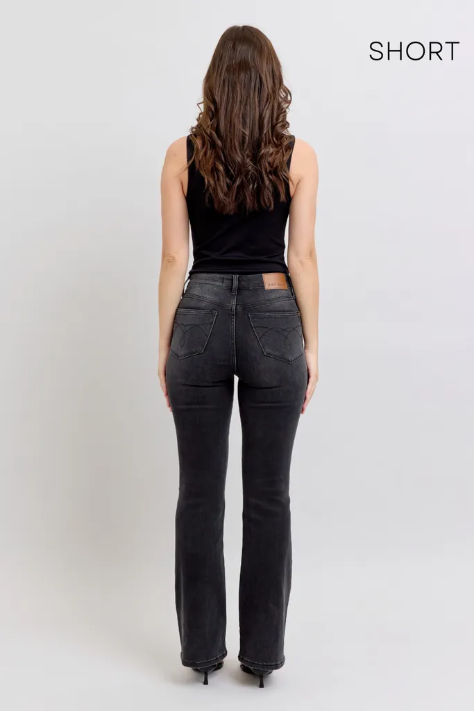 Judy Blue High Waist Tummy Control Black Bootcut Denim Jeans 88787 – Sleekdenim.com