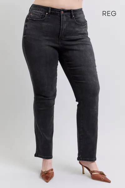 Judy Blue High Waist Tummy Control Black Bootcut Denim Jeans 88787 – Sleekdenim.com