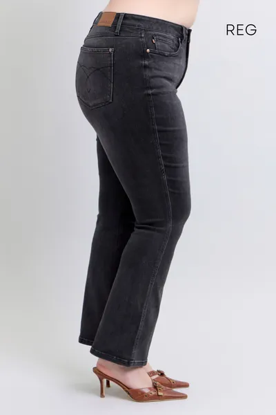 Judy Blue High Waist Tummy Control Black Bootcut Denim Jeans 88787 – Sleekdenim.com