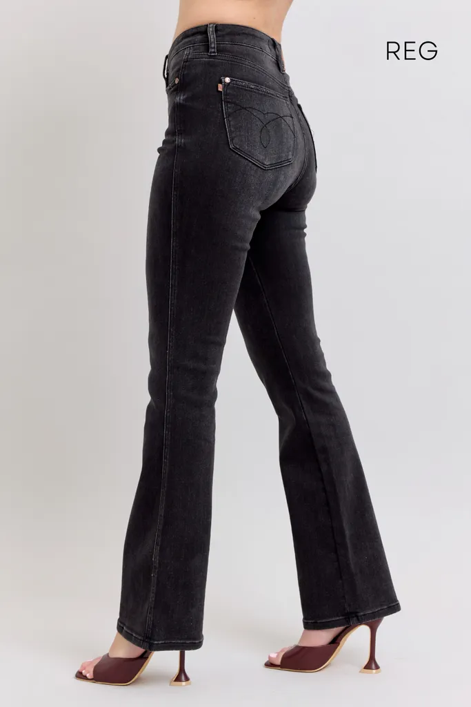 Judy Blue High Waist Tummy Control Black Bootcut Denim Jeans 88787 – Sleekdenim.com