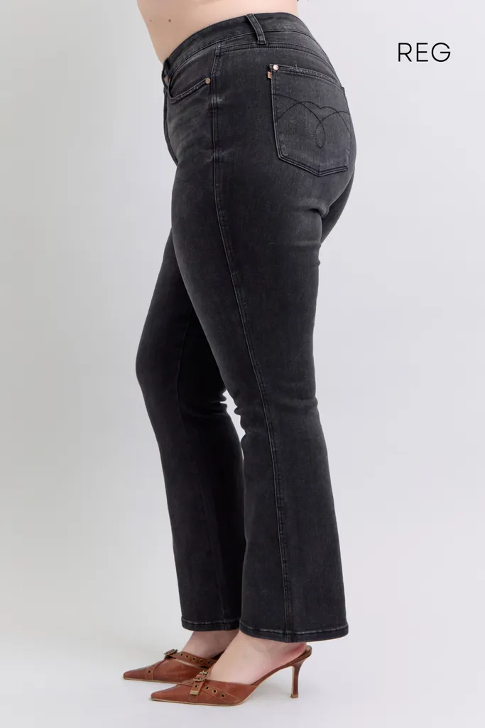 Judy Blue High Waist Tummy Control Black Bootcut Denim Jeans 88787 – Sleekdenim.com