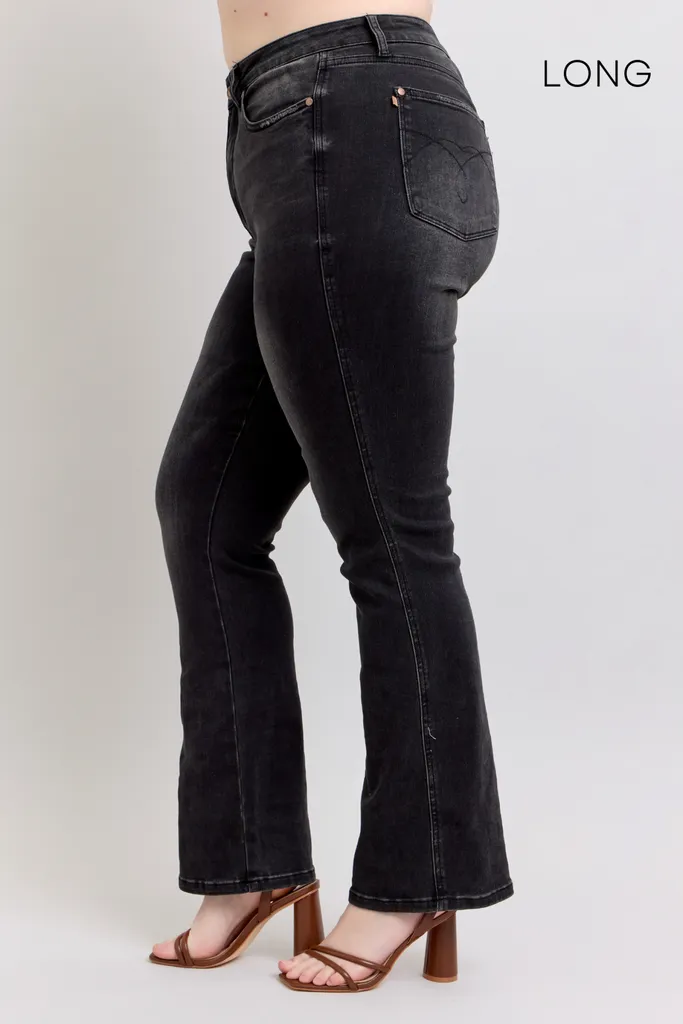 Judy Blue High Waist Tummy Control Black Bootcut Denim Jeans 88787 – Sleekdenim.com