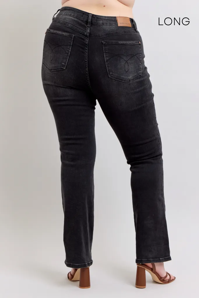 Judy Blue High Waist Tummy Control Black Bootcut Denim Jeans 88787 – Sleekdenim.com