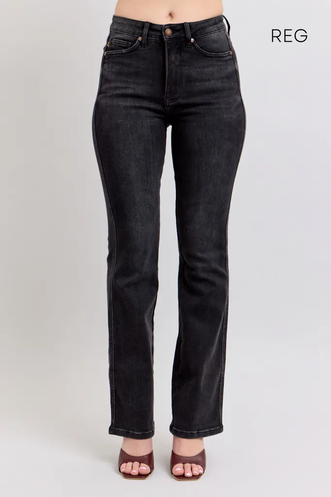 Judy Blue High Waist Tummy Control Black Bootcut Denim Jeans 88787 – Sleekdenim.com