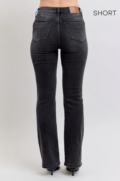 Judy Blue High Waist Tummy Control Black Bootcut Denim Jeans 88787 – Sleekdenim.com