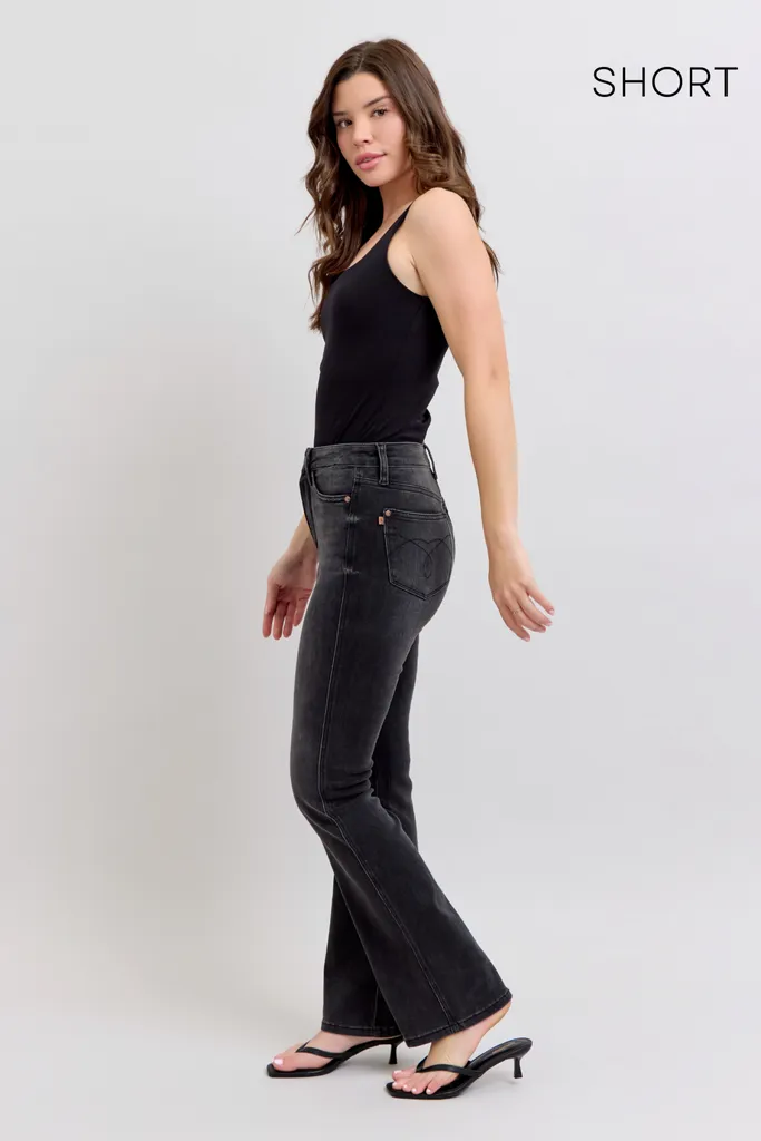 Judy Blue High Waist Tummy Control Black Bootcut Denim Jeans 88787 – Sleekdenim.com