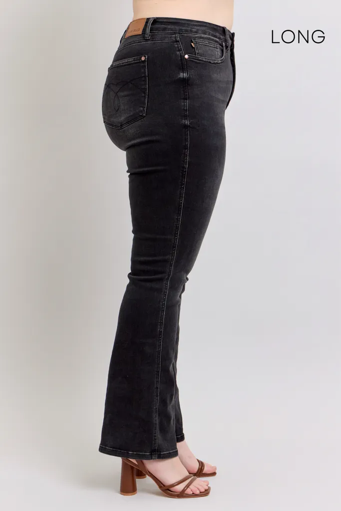 Judy Blue High Waist Tummy Control Black Bootcut Denim Jeans 88787 – Sleekdenim.com