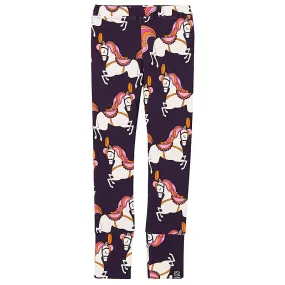 Kukukid Organic Cotton Leggings - Navy Blue Horses