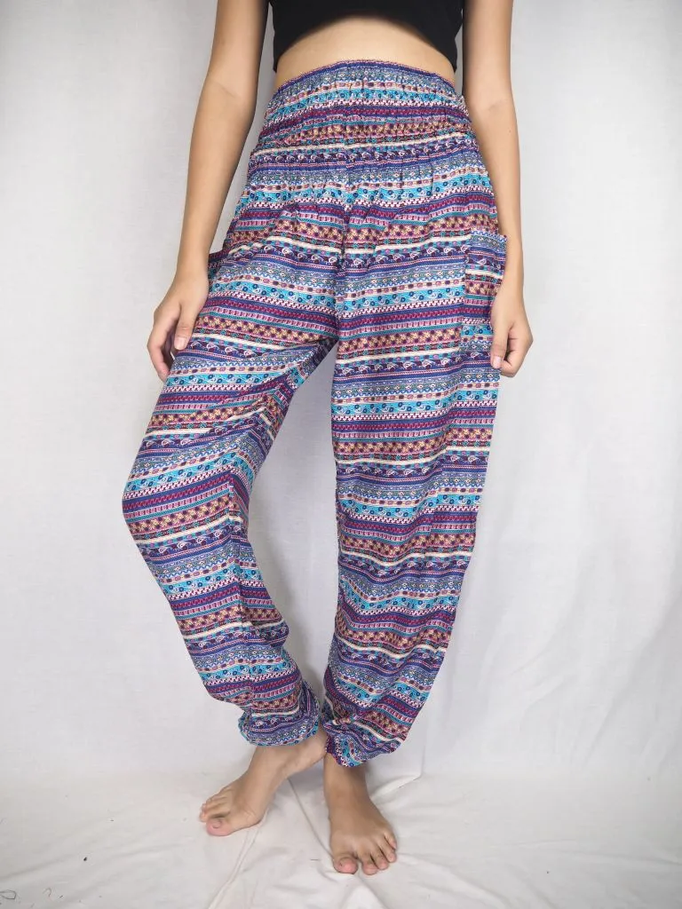 Lavender Striped Harem Pants