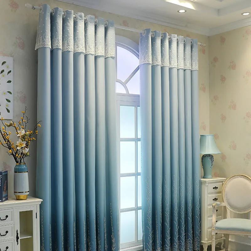 Lucia Embroidery Ombre Blackout Thermal Soundproof Custom Curtain