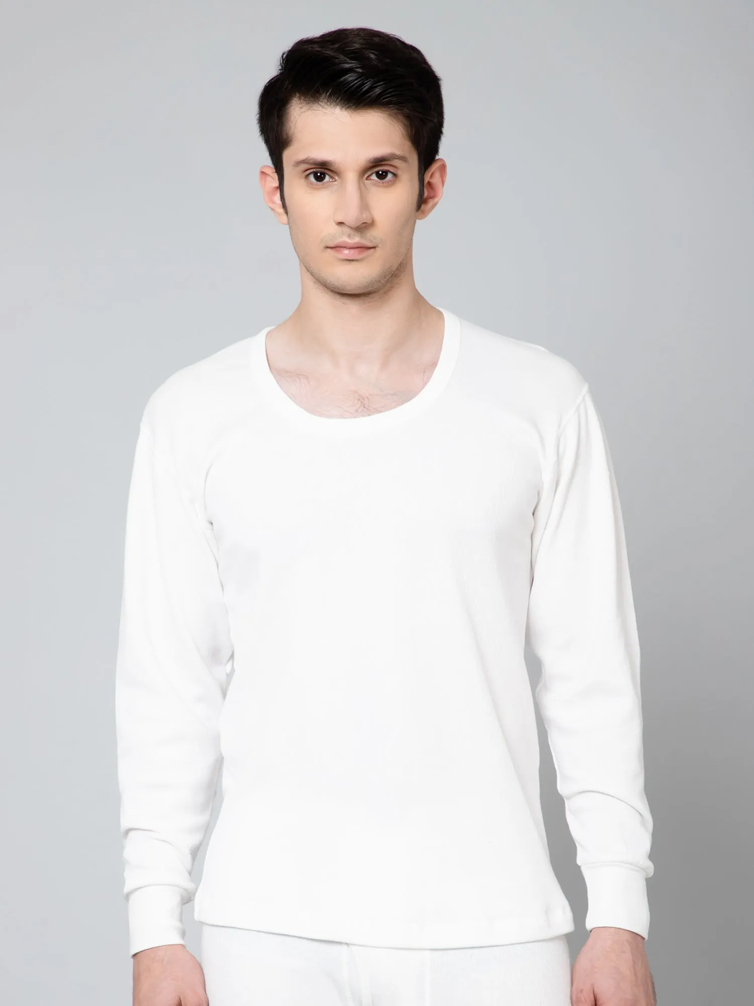 Men Off White Thermal Top