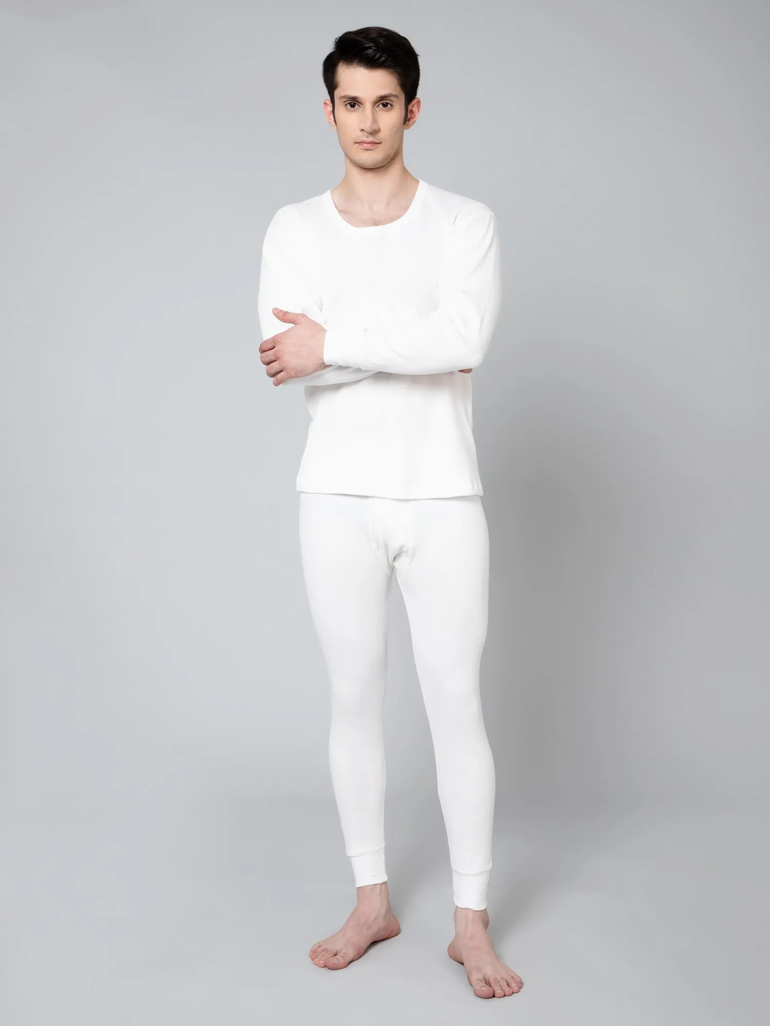 Men Off White Thermal Top