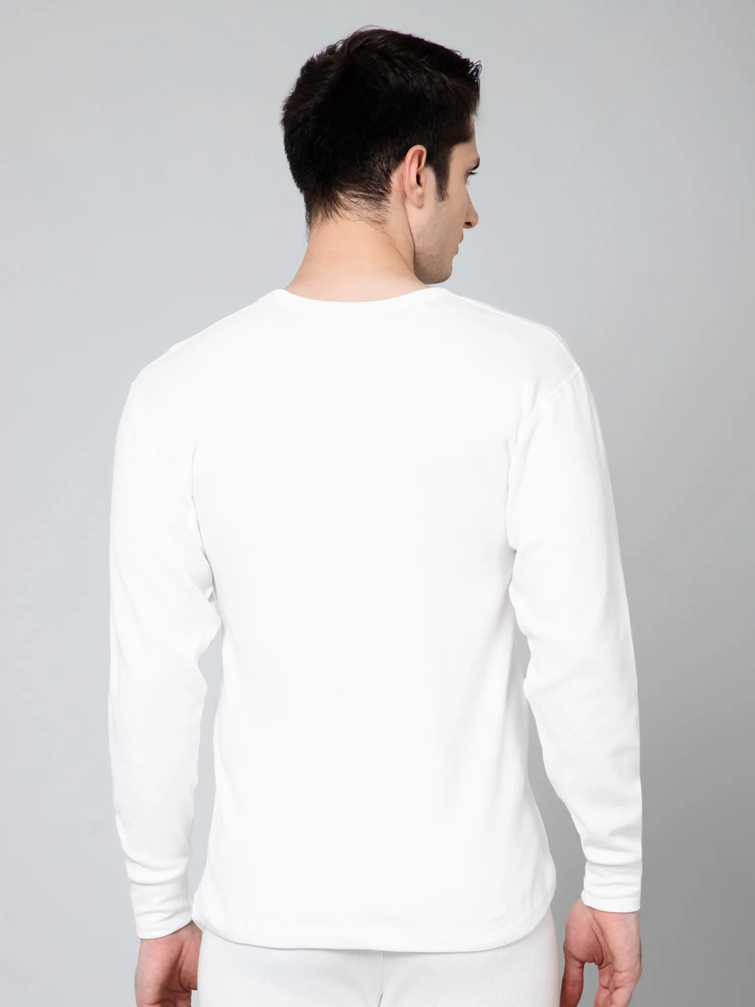 Men Off White Thermal Top