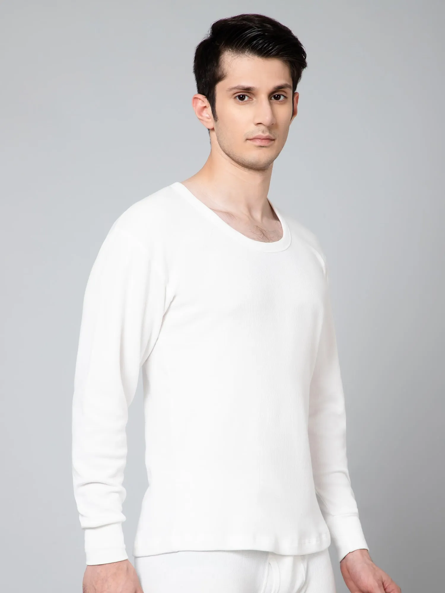 Men Off White Thermal Top