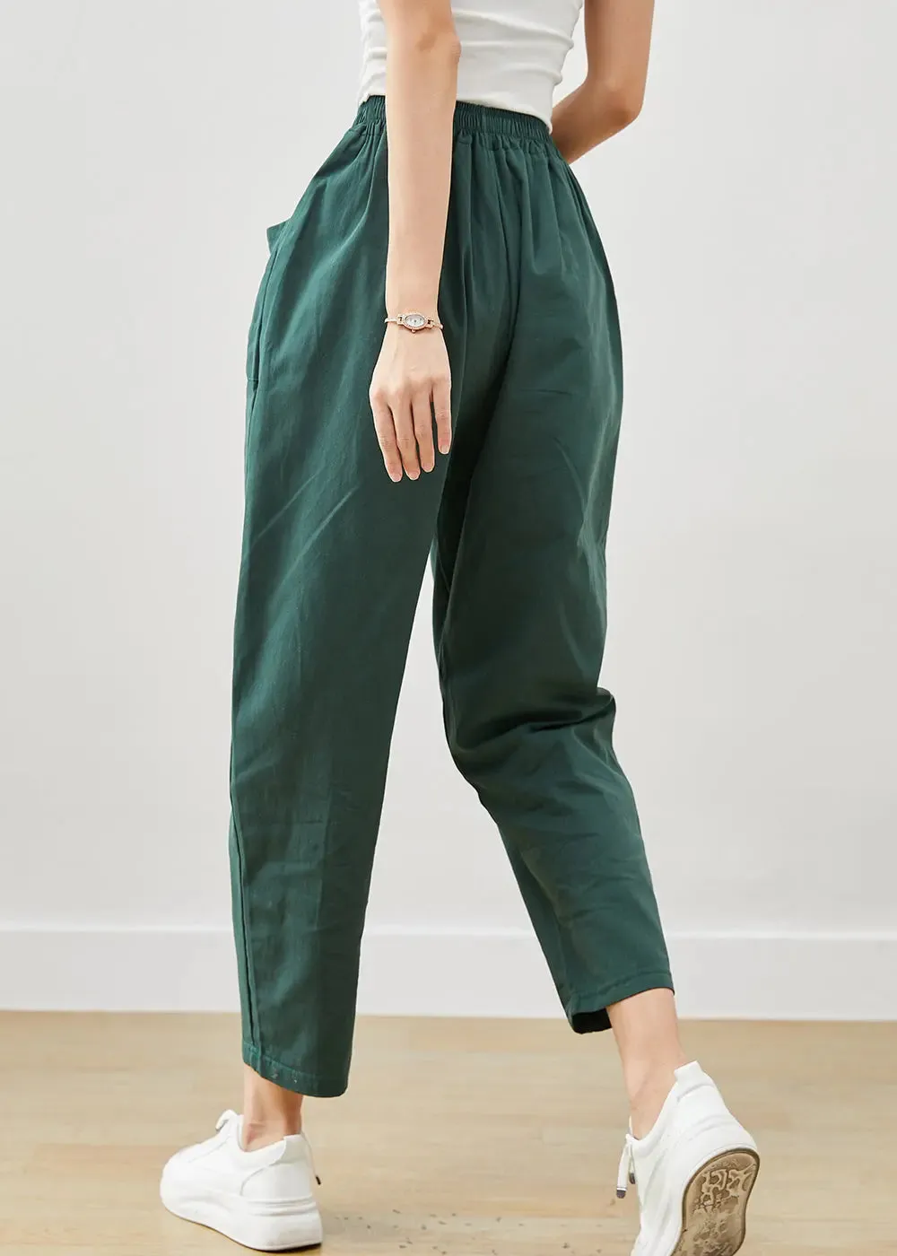 Pockets Cotton Harem Pants Fall