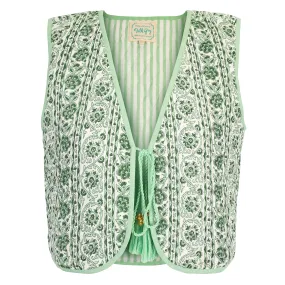 Priya quilted waistcoat in sage