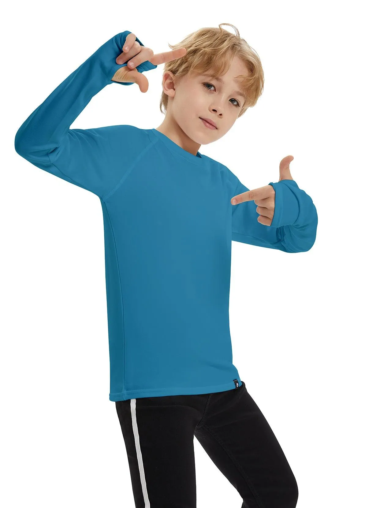 Pullover Long-sleeve Fleece Lined Base Layer for Kids