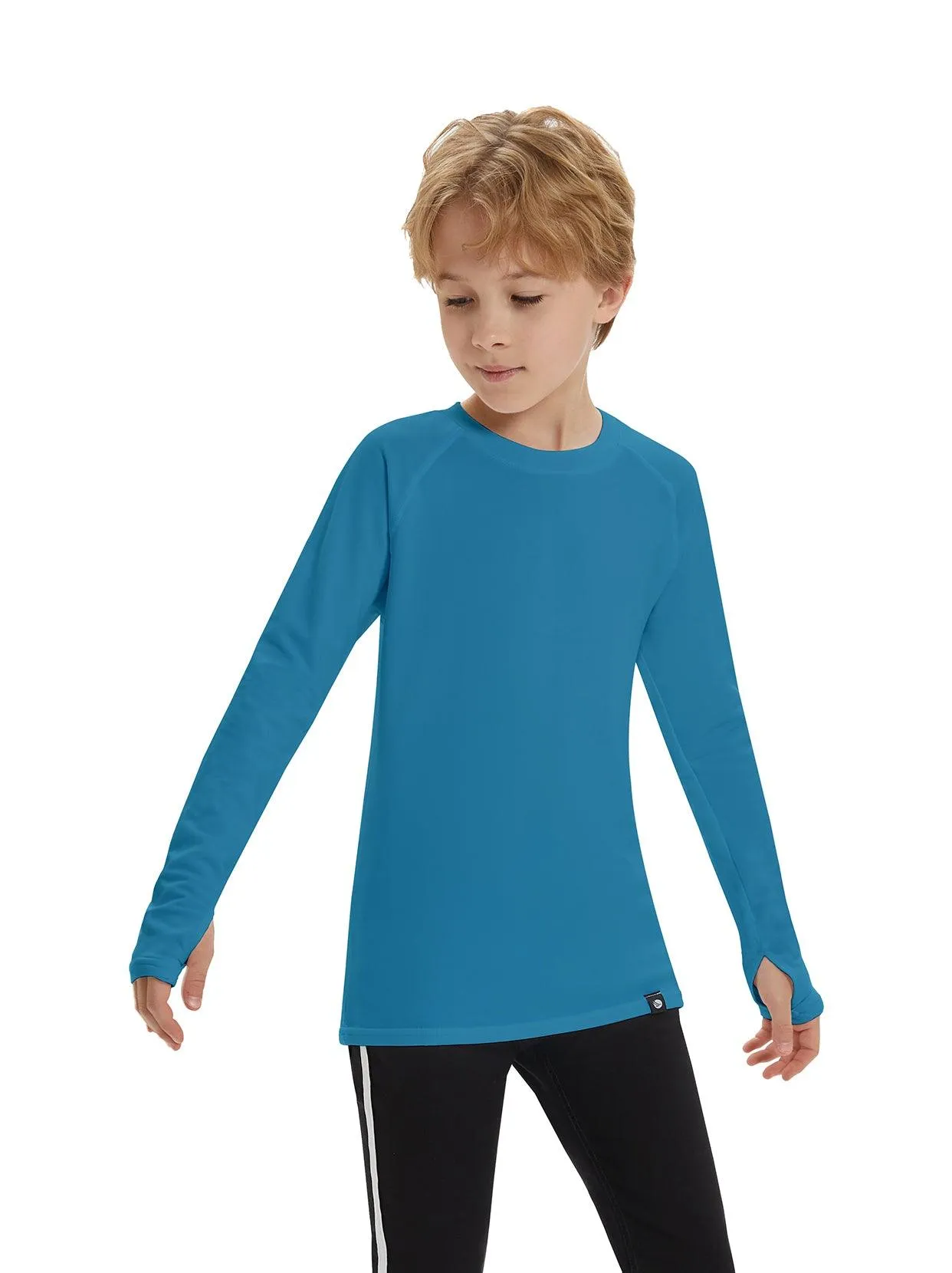 Pullover Long-sleeve Fleece Lined Base Layer for Kids