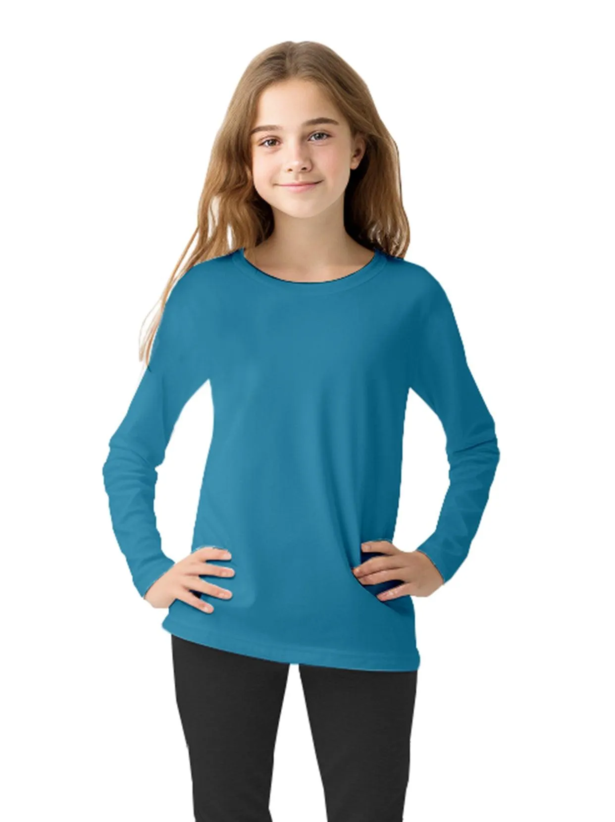 Pullover Long-sleeve Fleece Lined Base Layer for Kids