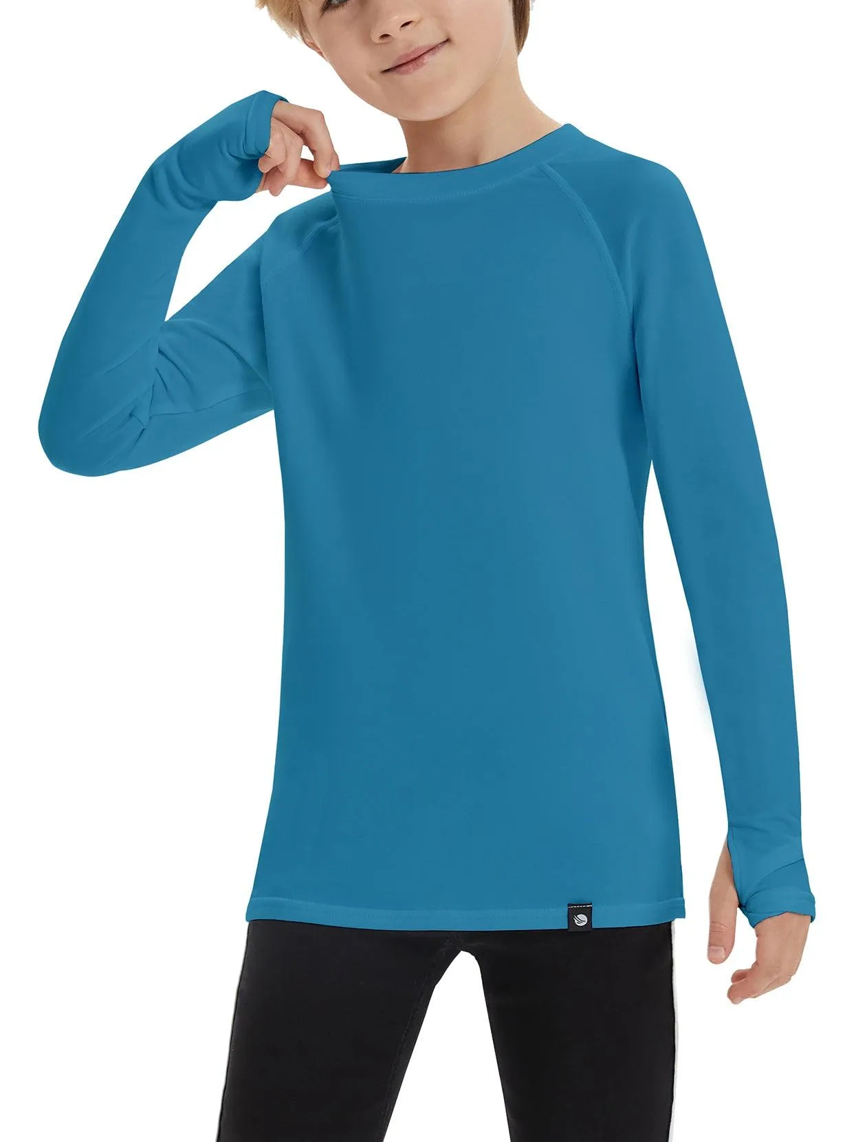 Pullover Long-sleeve Fleece Lined Base Layer for Kids