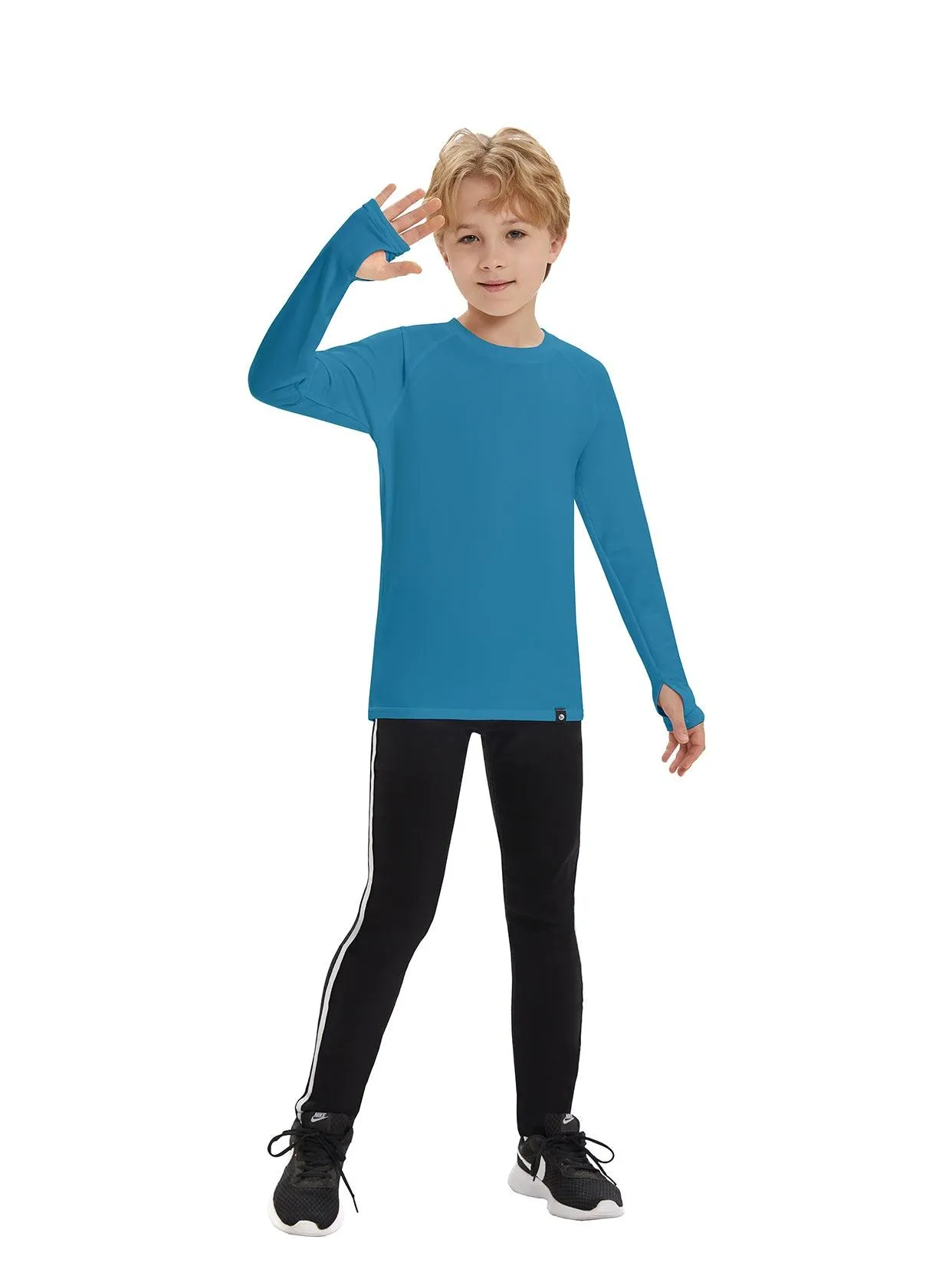 Pullover Long-sleeve Fleece Lined Base Layer for Kids