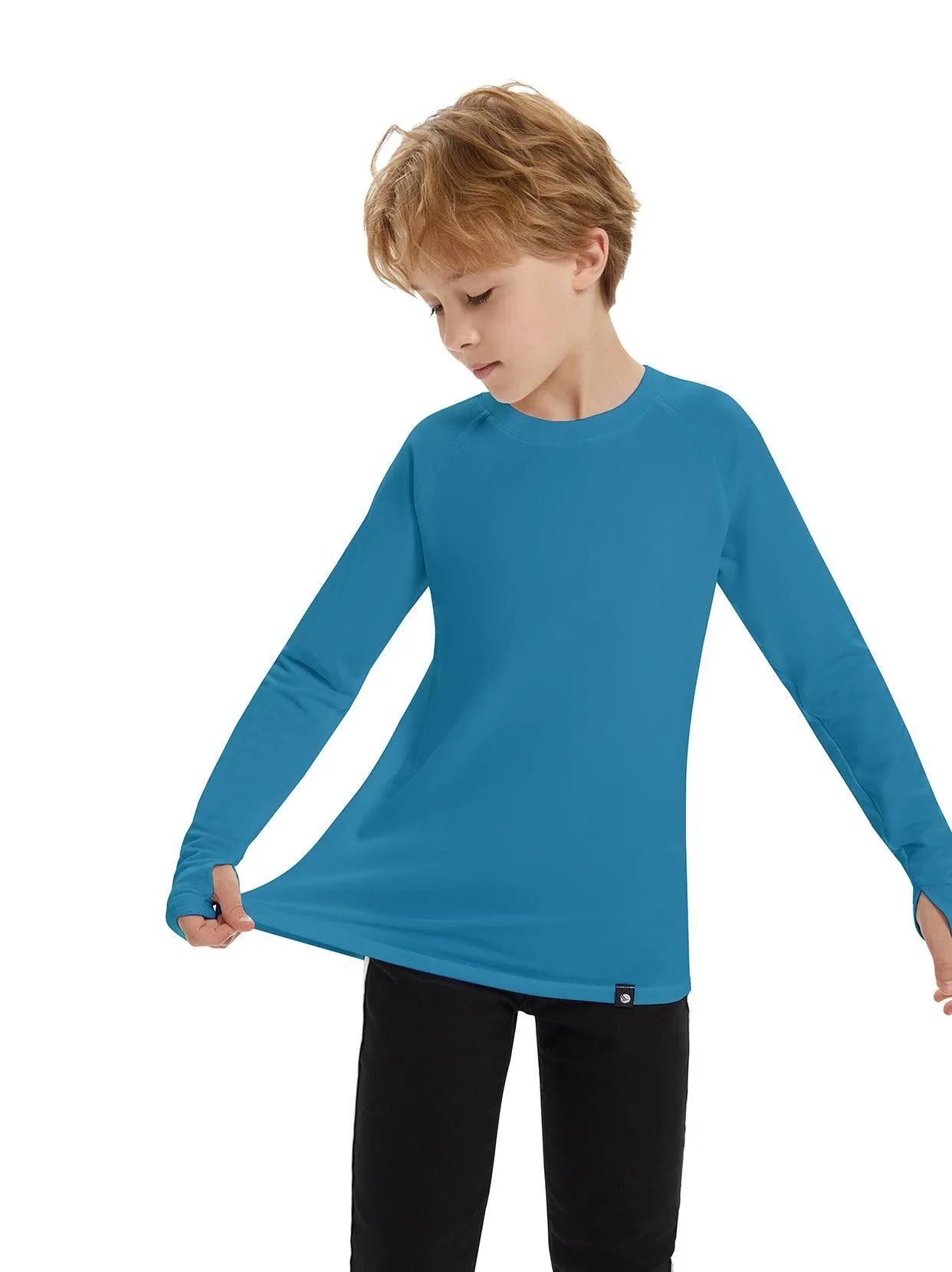 Pullover Long-sleeve Fleece Lined Base Layer for Kids