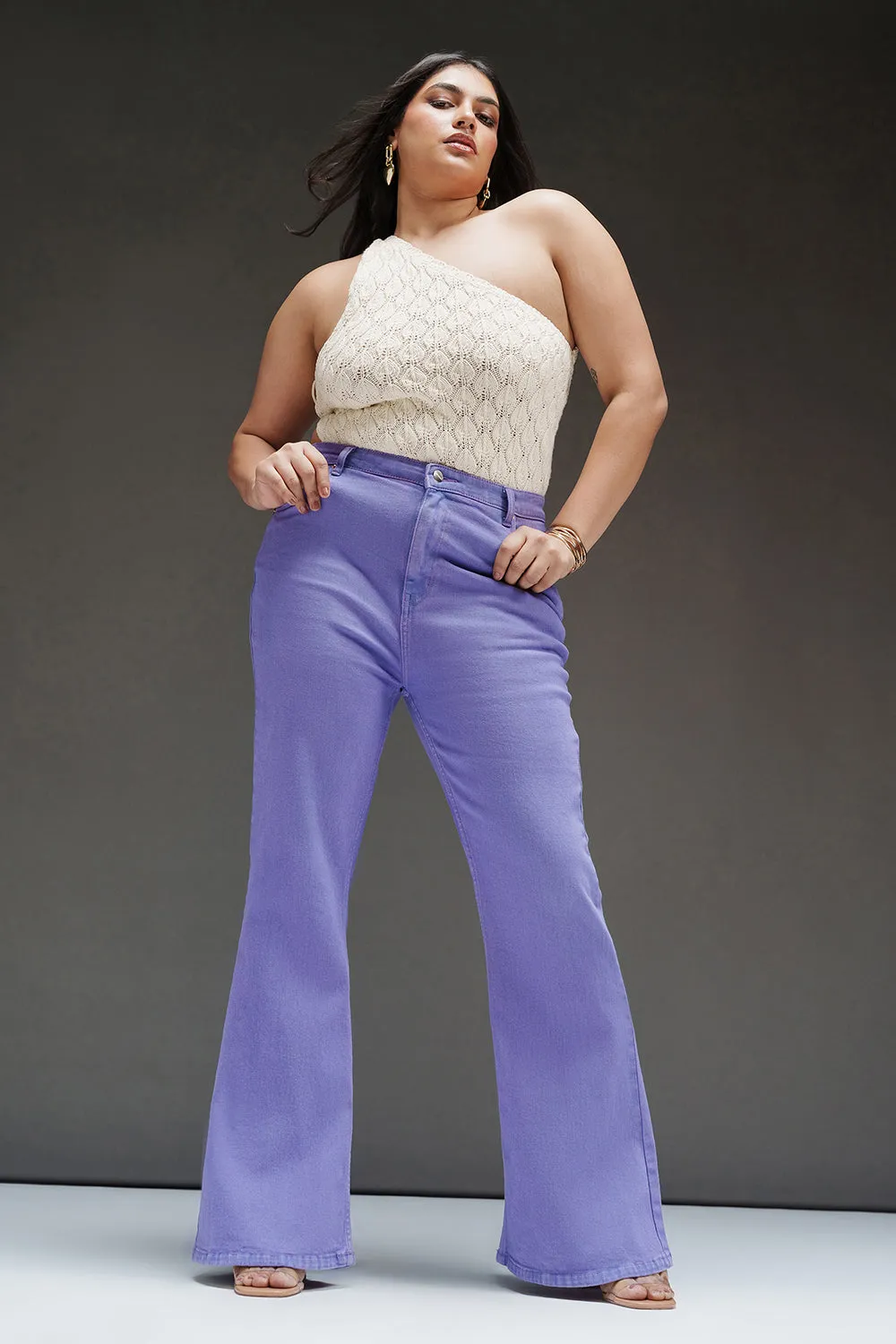 Purple Luxe Curve Bootcut Jeans