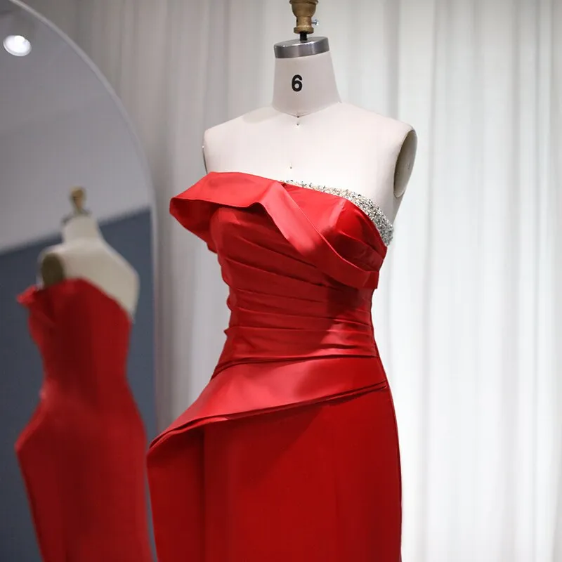 Sexy Red One Shoulder Long Prom Dress SS405