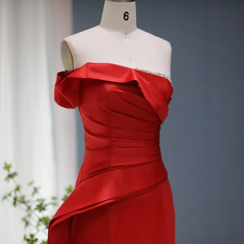 Sexy Red One Shoulder Long Prom Dress SS405