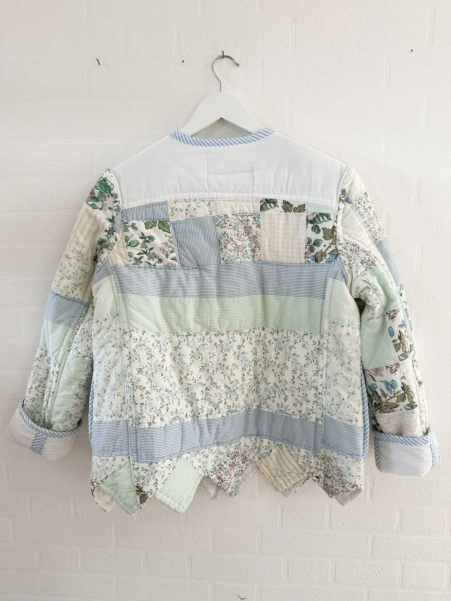 The Chloe Jacket - Pale Blue Patchwork