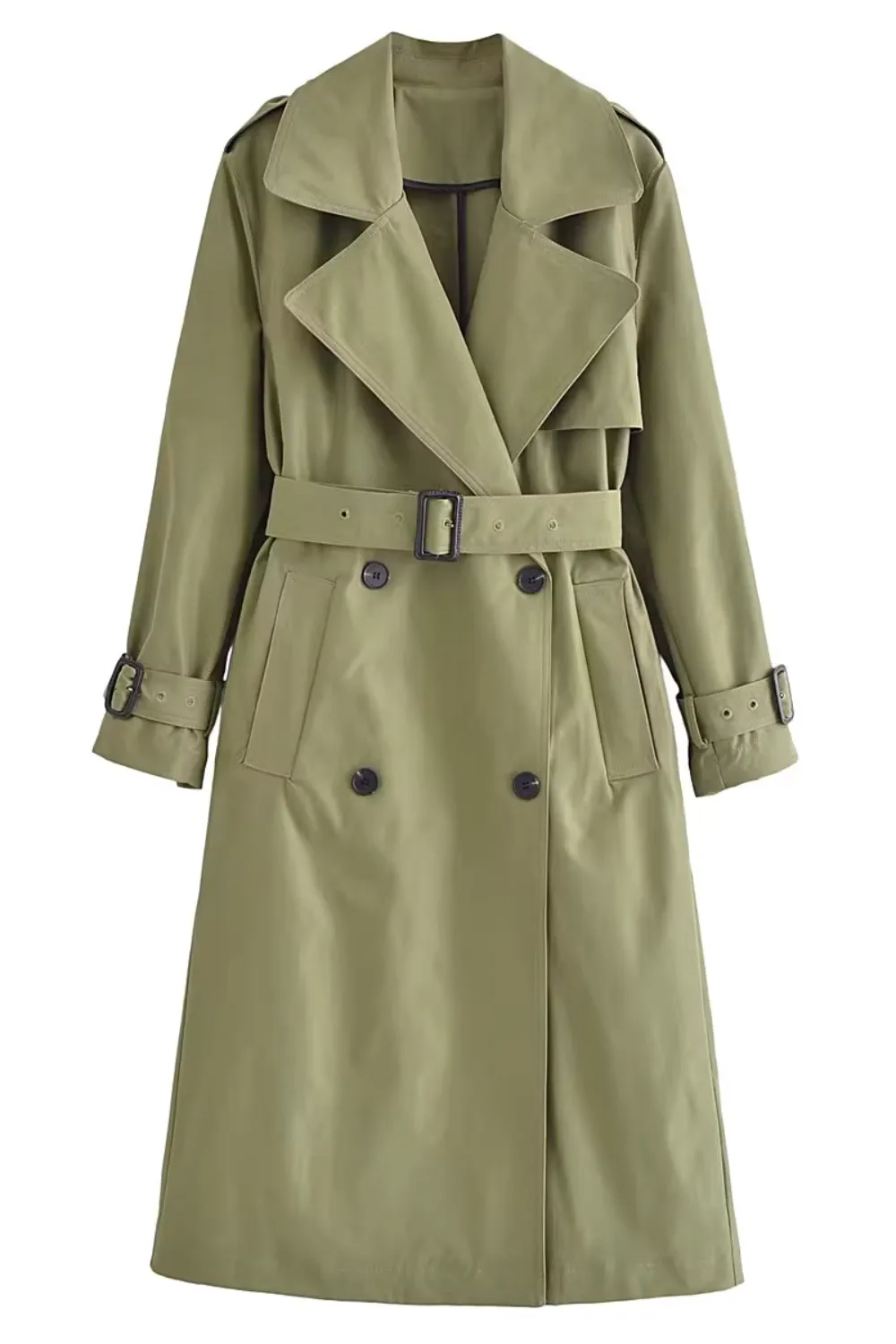 'Vanya' Belted Long Windbreaker Coat (2 Colors)