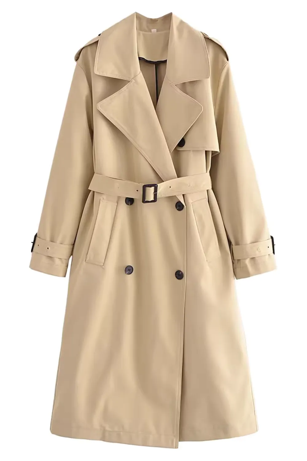 'Vanya' Belted Long Windbreaker Coat (2 Colors)