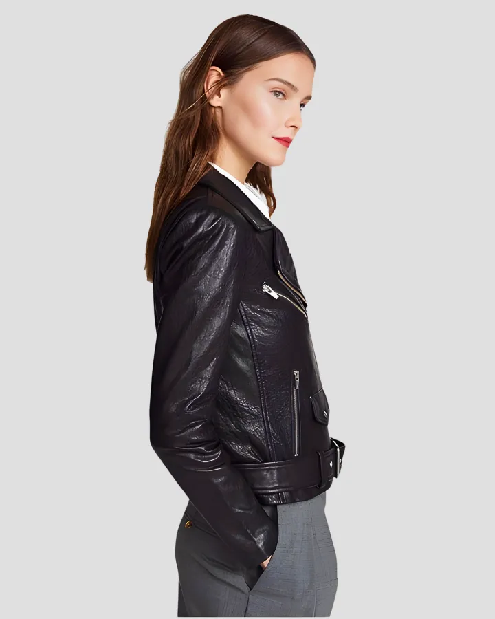 Vienna Black Biker Leather Jacket