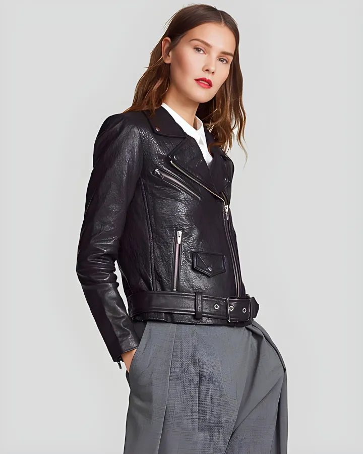 Vienna Black Biker Leather Jacket